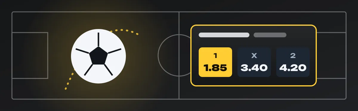 Football pitch and a 1X2 betting slip — the Boomerang Bet sportsbook